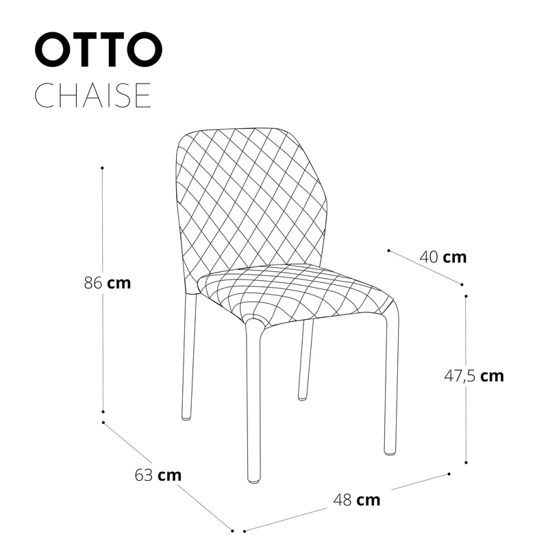 Lot de 4 chaises empilables OTTO Velours