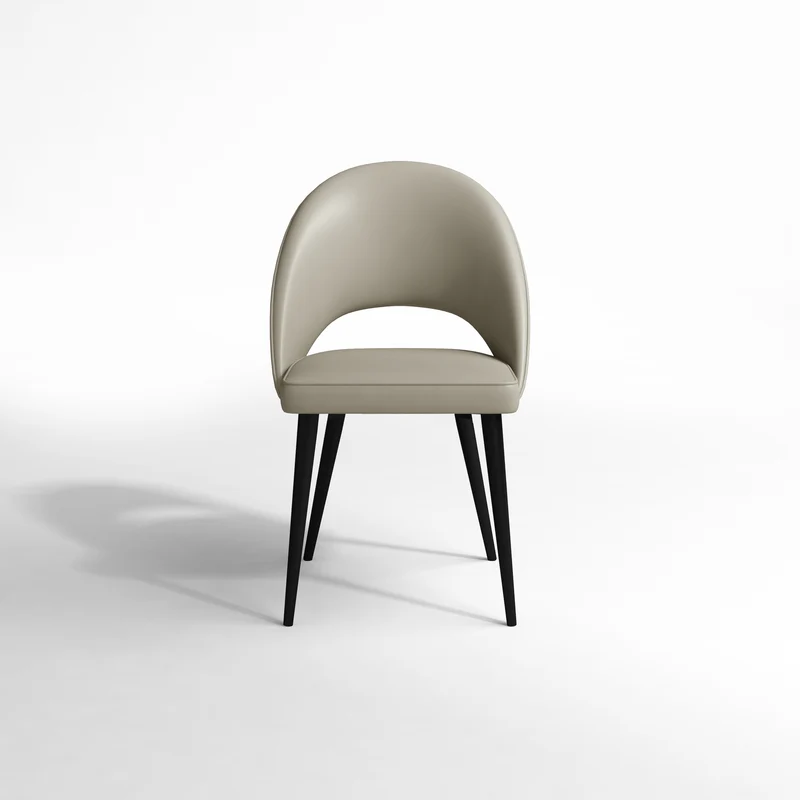 Set de 2 chaises JARL Cuir synthétique pieds noirs
