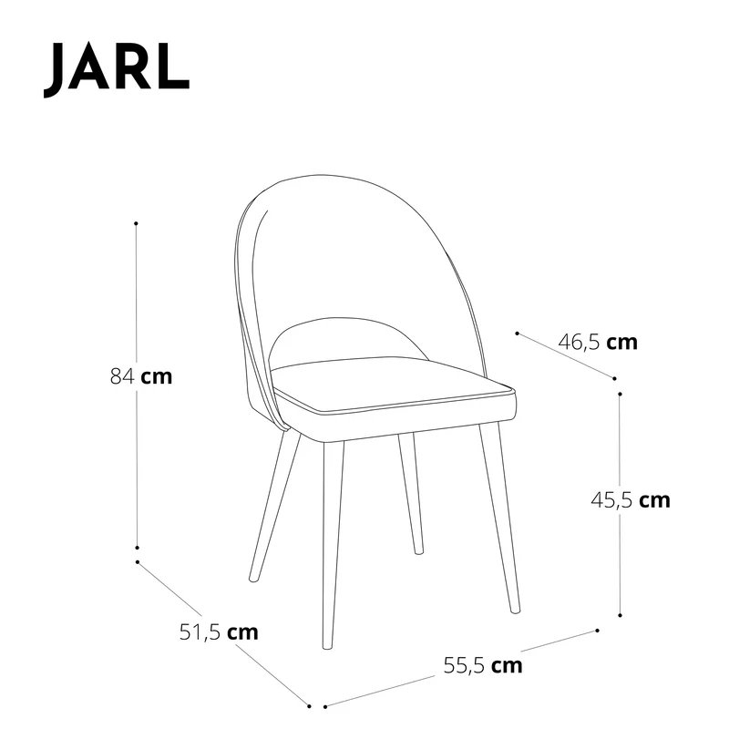 Set de 2 chaises JARL Cuir synthétique pieds noirs