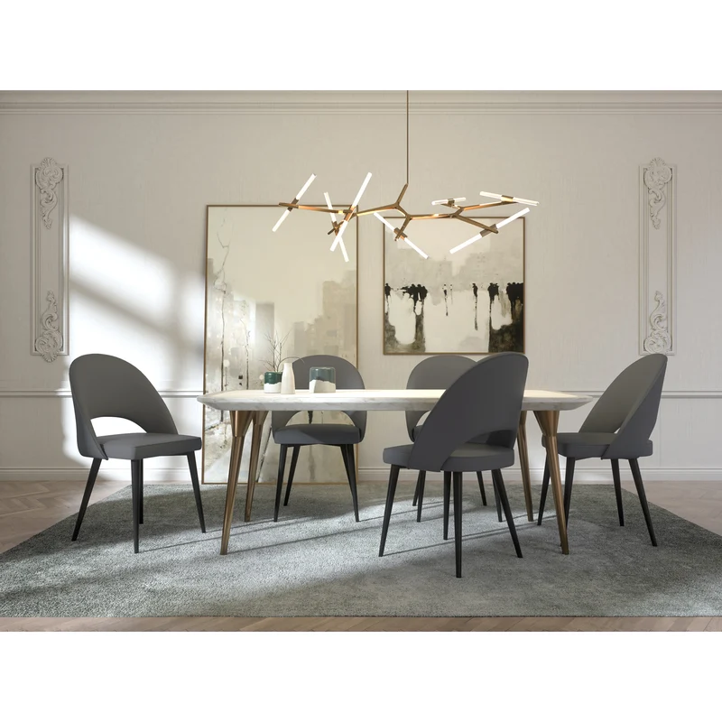 Set de 2 chaises JARL Cuir synthétique pieds noirs