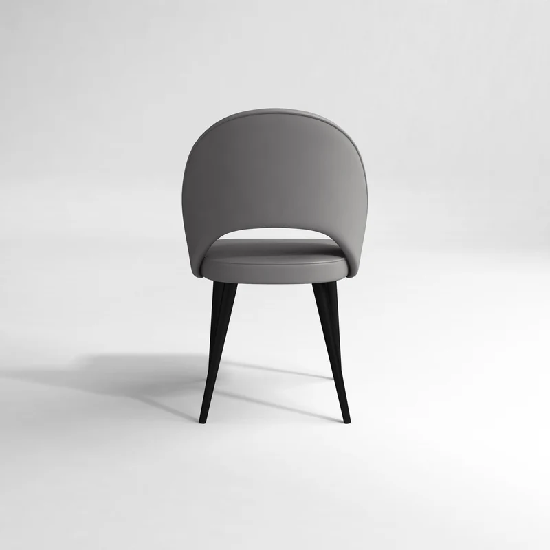 Set de 2 chaises JARL Cuir synthétique pieds noirs