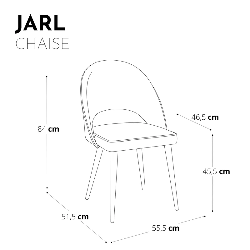 Set de 2 chaises JARL Cuir synthétique pieds noirs