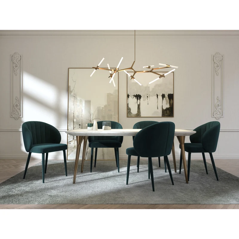 Set de 2 chaises LOVE Velours à pieds assortis