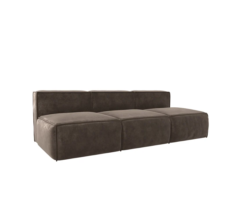 Canapé ouvert 5 places ROLF Tissu effet cuir vintage