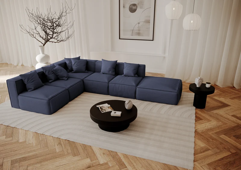 Canapé modulable XL ROLF Tissu tramé