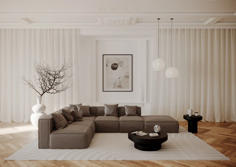Canapé modulable XL ROLF Velours côtelé