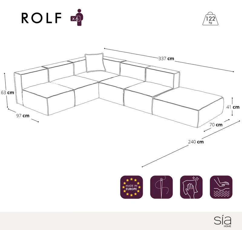 Canapé modulable XL ROLF Bouclette