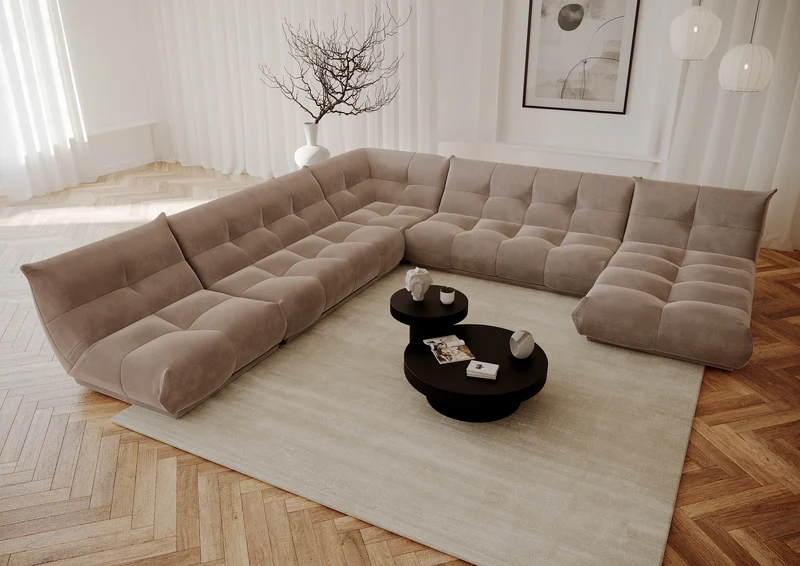 Canapé panoramique modulable XXL COZY Velours