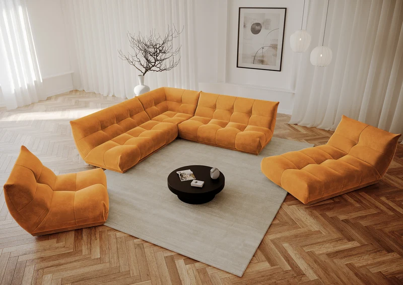 Canapé panoramique modulable XXL COZY Velours