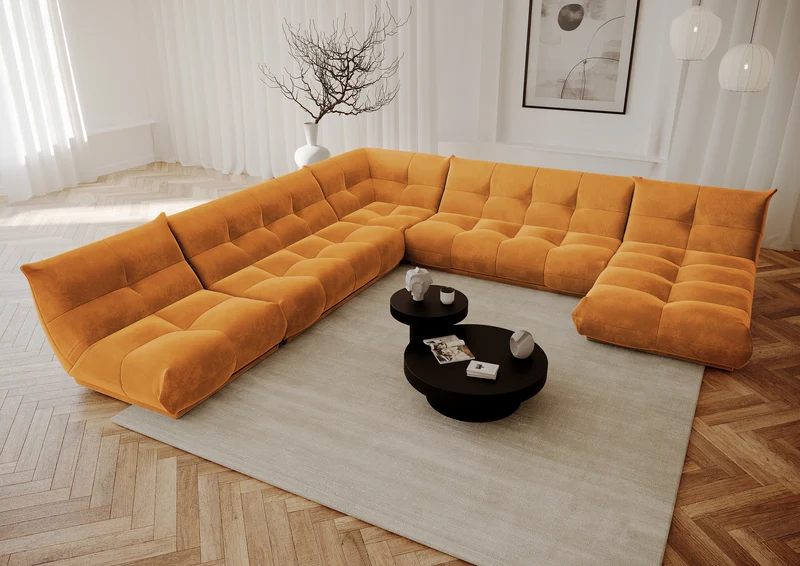 Canapé panoramique modulable XXL COZY Velours