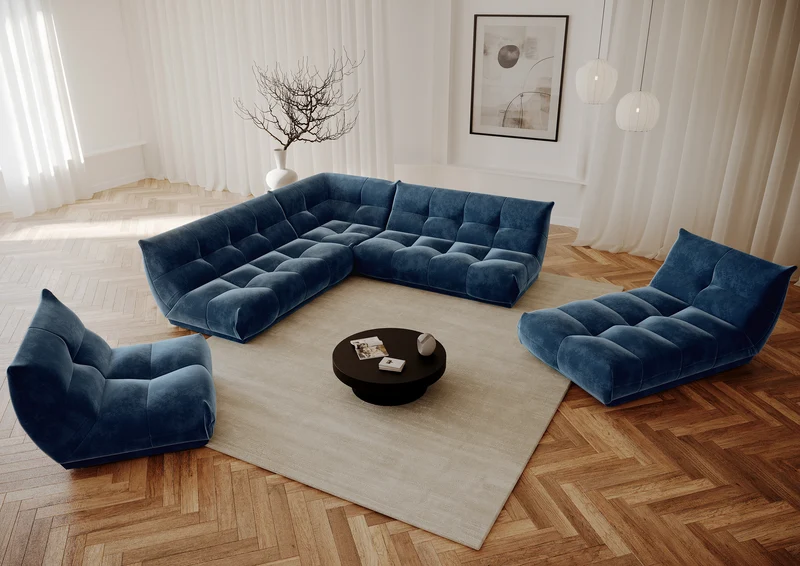 Canapé panoramique modulable XXL COZY Velours