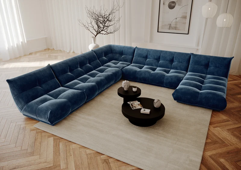 Canapé panoramique modulable XXL COZY Velours