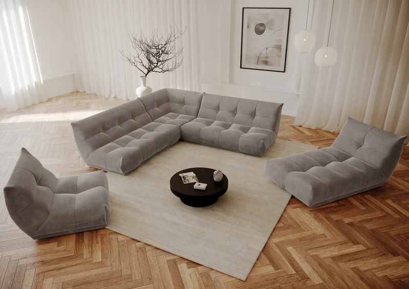 Canapé panoramique modulable XXL COZY Velours