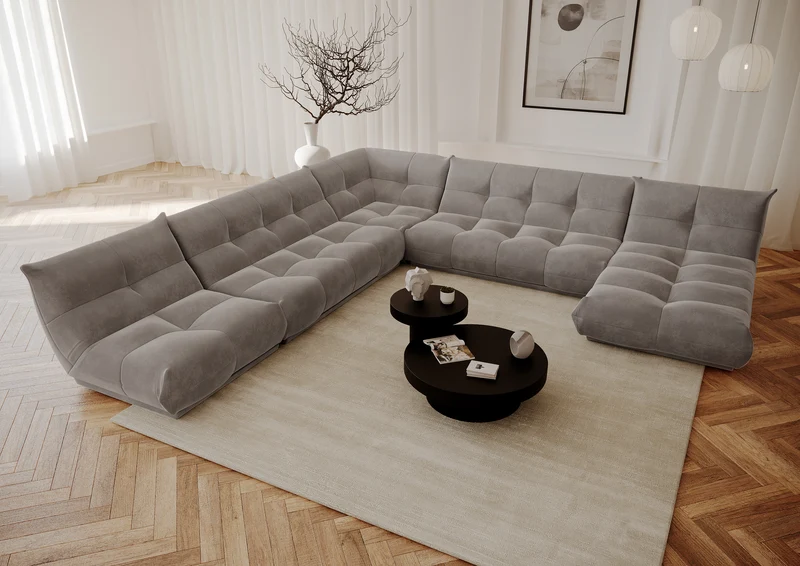 Canapé panoramique modulable XXL COZY Velours