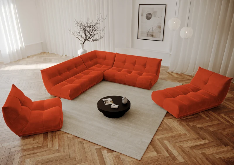 Canapé panoramique modulable XXL COZY Velours