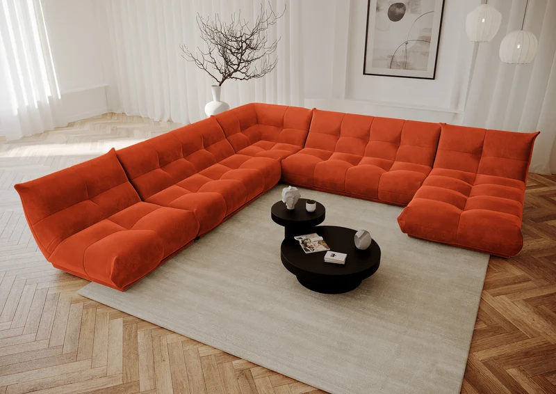 Canapé panoramique modulable XXL COZY Velours