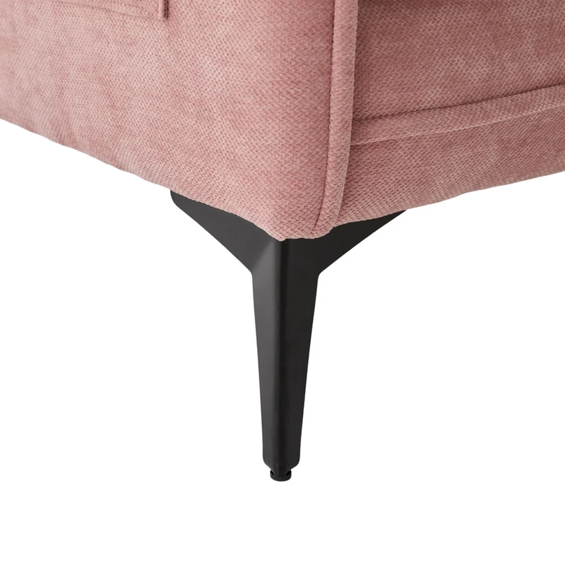 Canapé 2 places en tissu chenille rose avec support téléphone réglable 127x69x66cm INFINITEZORA