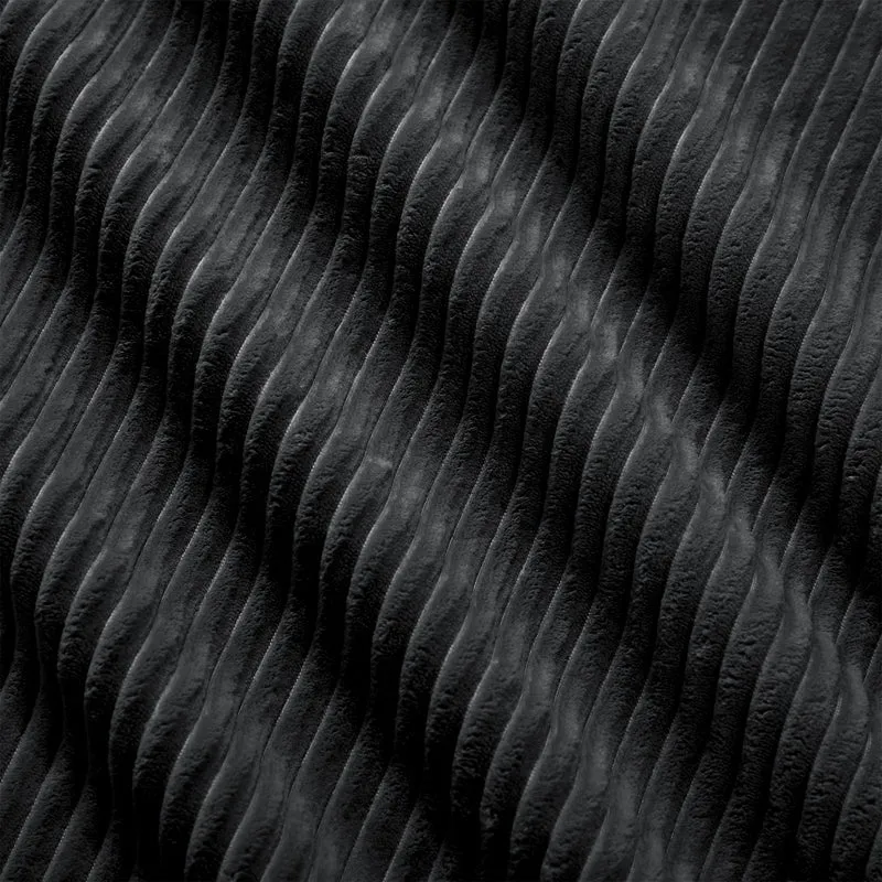 Canapé fauteuil modulable sans accoudoirs en velours côtelé noir 90x103cm NOVAAERO