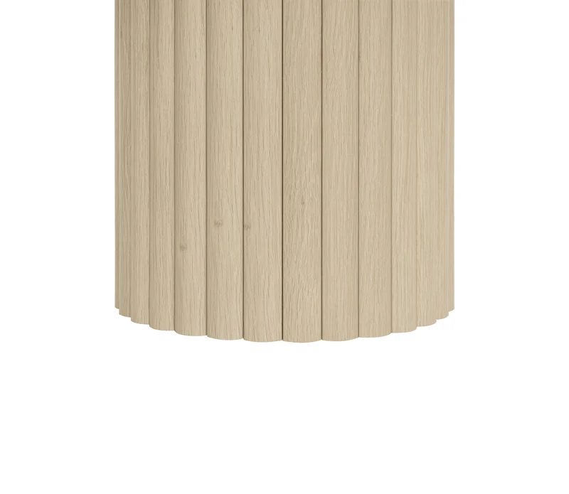 Ensemble de 2 tables basses gigognes rondes effet grain de bois clair FIBROIN