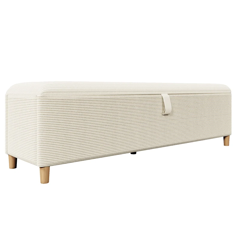Ensemble lit coffre double rembourré avec tête de lit réglable, prise USB et coffre de lit (matelas non inclus) ANTIGEN