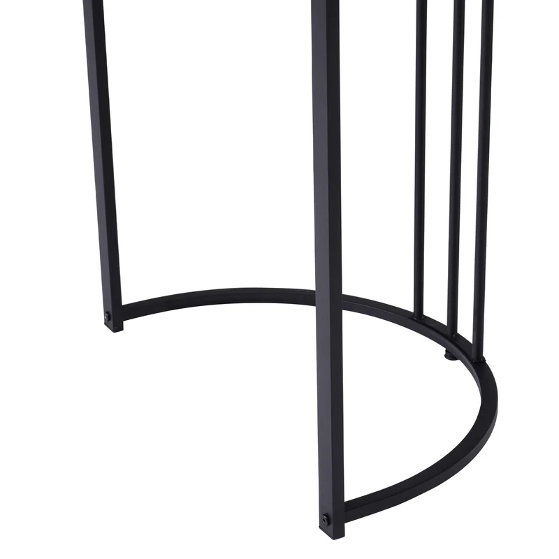 Table à manger rectangulaire moderne effet marbre blanc structure en métal noir 140 x 80 cm DRICALS