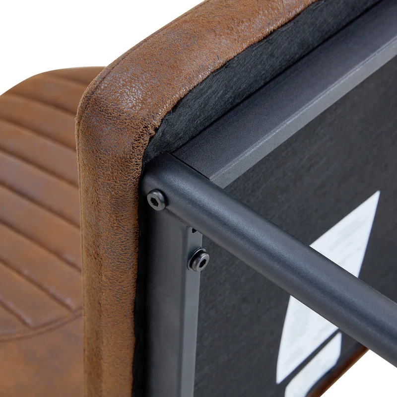 Lot de 4 chaises de salle à manger tissu technique marron, pieds métal noir FLARETHAL