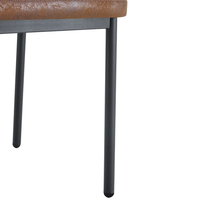 Lot de 4 chaises de salle à manger tissu technique marron, pieds métal noir FLARETHAL