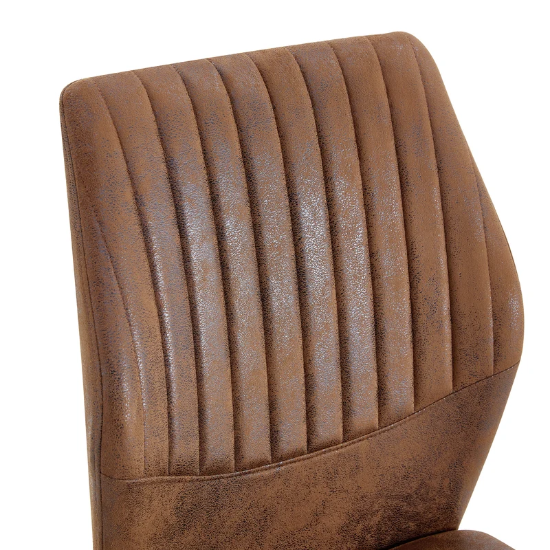 Lot de 4 chaises de salle à manger tissu technique marron, pieds métal noir FLARETHAL