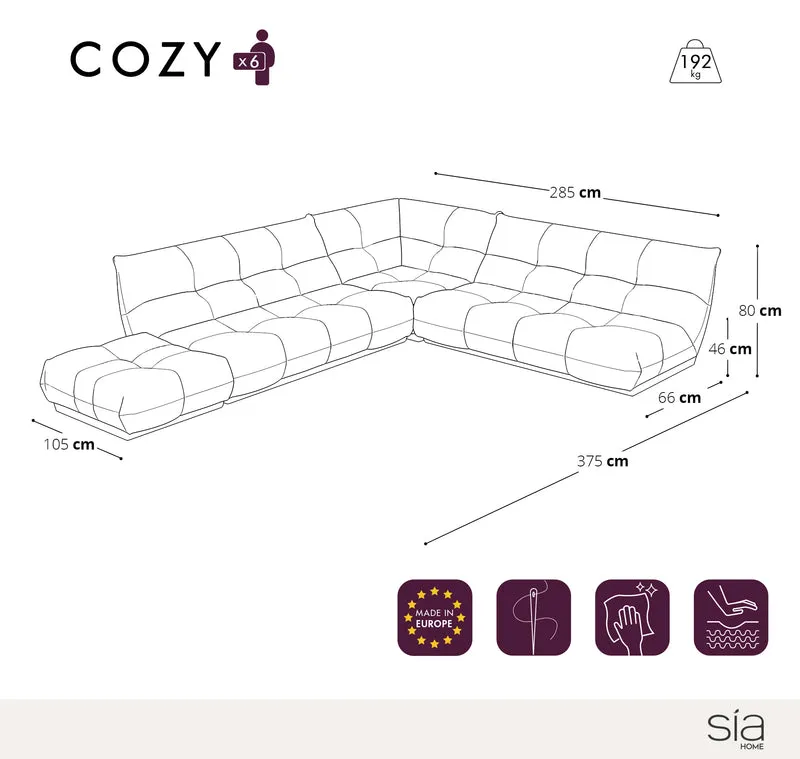 Canapé modulable XL COZY Velours côtelé