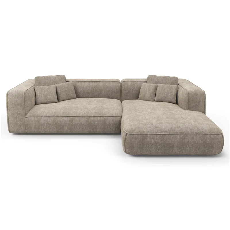 Canapé d'angle droit 280cm ROMY Velours tramé