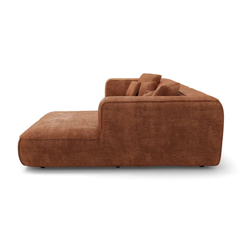 Canapé d'angle droit 280cm ROMY Velours tramé