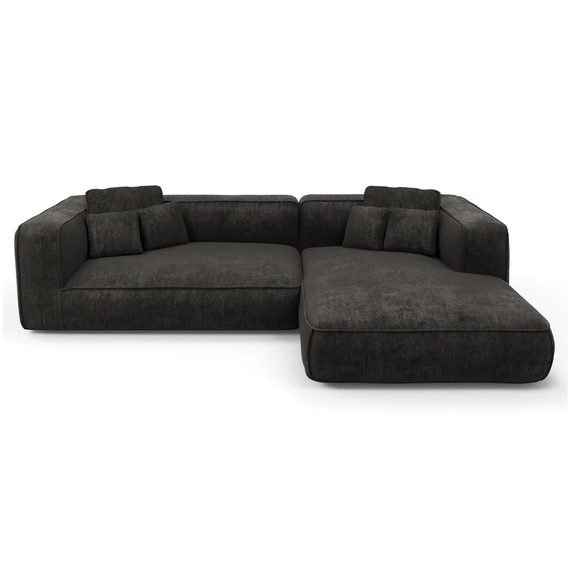 Canapé d'angle droit 280cm ROMY Velours tramé