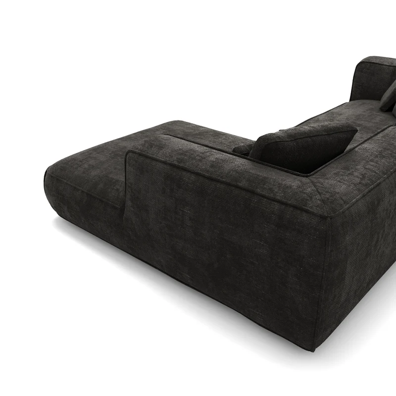 Canapé d'angle droit 280cm ROMY Velours tramé