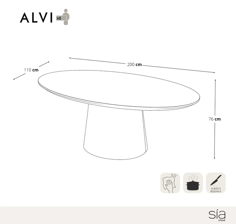 Table à manger ALVI 200cm