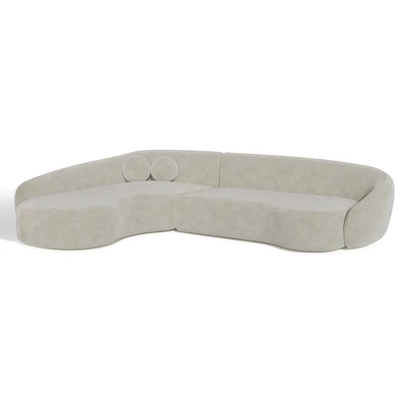 Canapé d'angle gauche COOPER Tissu tramé toucher doux