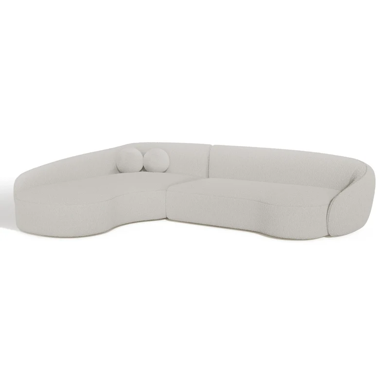 Canapé d'angle gauche COOPER Tissu bouclette