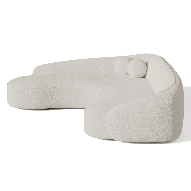 Canapé d'angle gauche COOPER Tissu bouclette