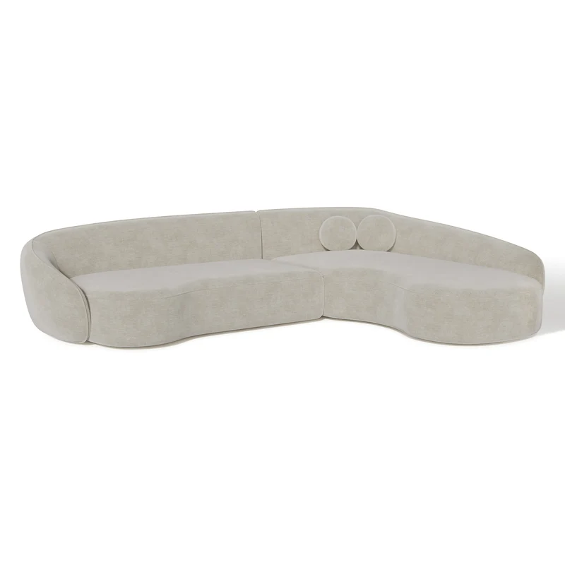 Canapé d'angle droit COOPER Tissu tramé toucher doux