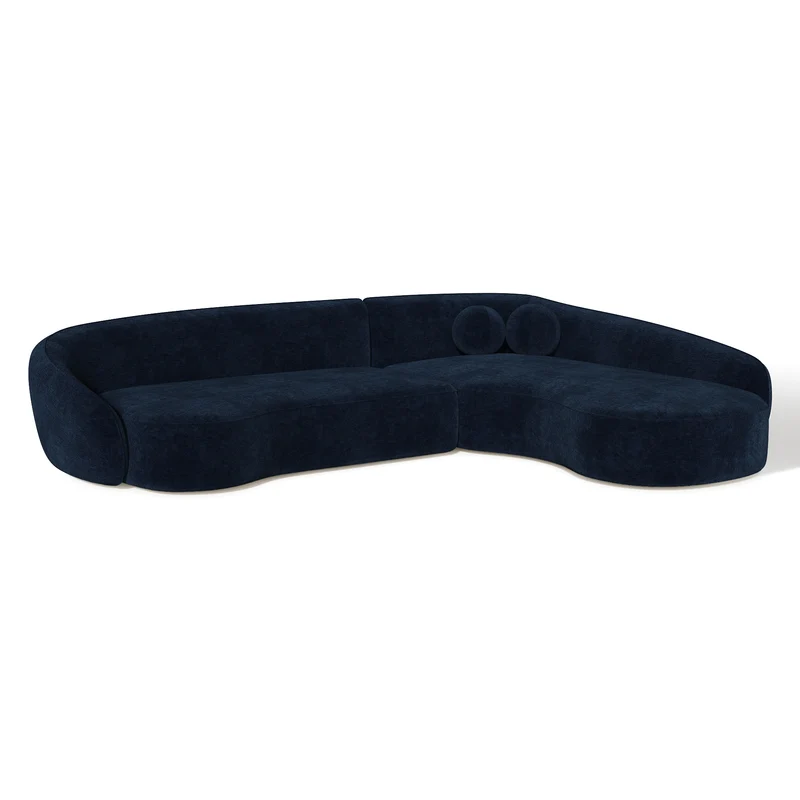 Canapé d'angle droit COOPER Tissu tramé toucher doux