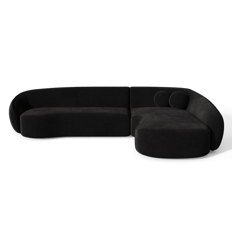 Canapé d'angle droit COOPER Tissu tramé toucher doux
