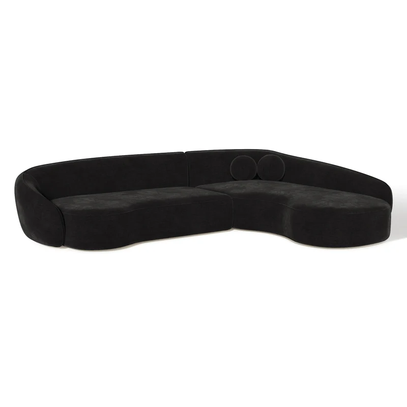 Canapé d'angle droit COOPER Tissu tramé toucher doux