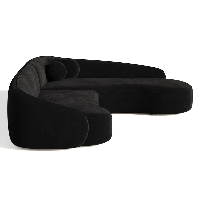 Canapé d'angle droit COOPER Tissu tramé toucher doux