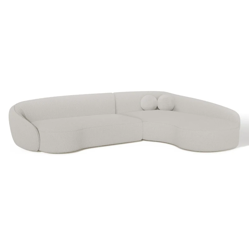 Canapé d'angle droit COOPER Tissu bouclette