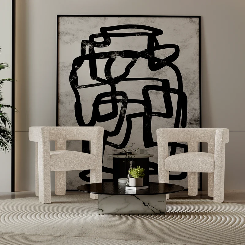 Fauteuil de salle à manger ALYA Tissu Bouclette
