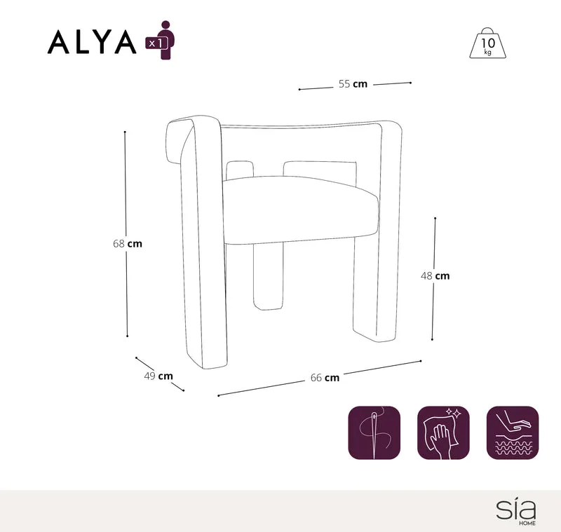 Fauteuil de salle à manger ALYA Tissu Bouclette