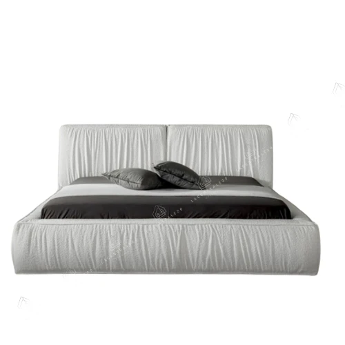 Lit coffre - Tissu laine bouclée - Harmonie