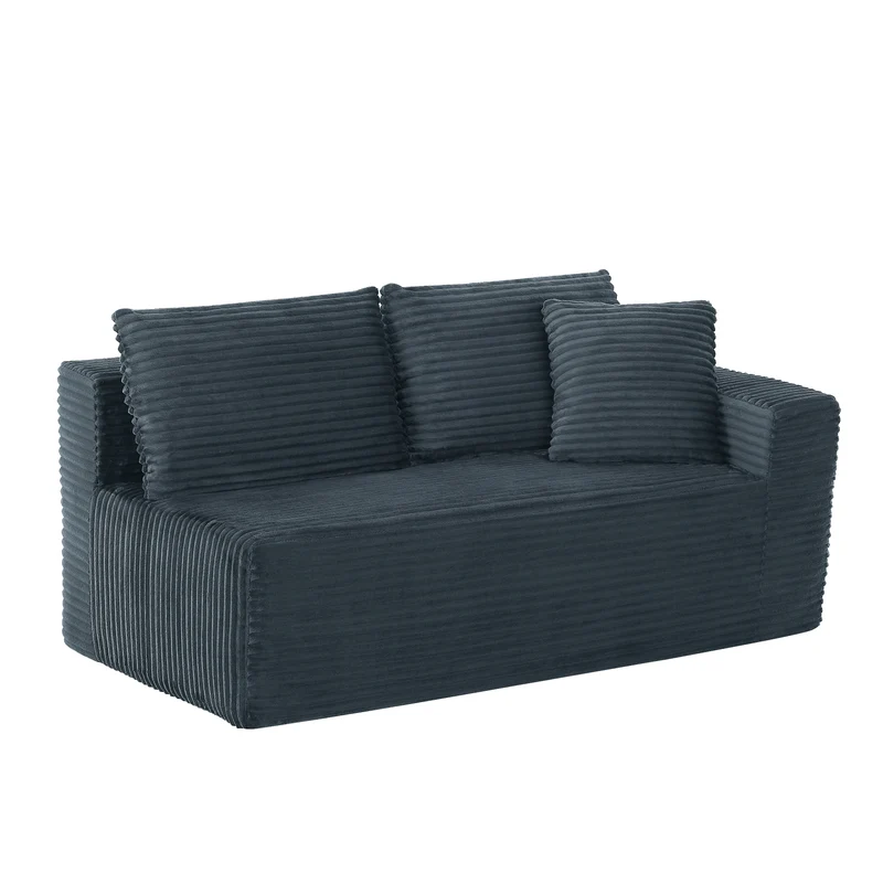 Canapé d'angle modulable 3 places, mousse mémoire, tissu gris foncé MOMENTUMONYX