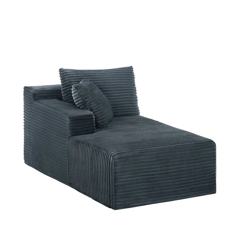 Canapé d'angle modulable 3 places, mousse mémoire, tissu gris foncé MOMENTUMONYX