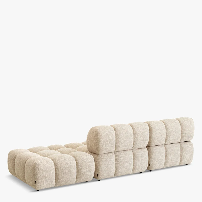 Canapé droit Waffle Tweed