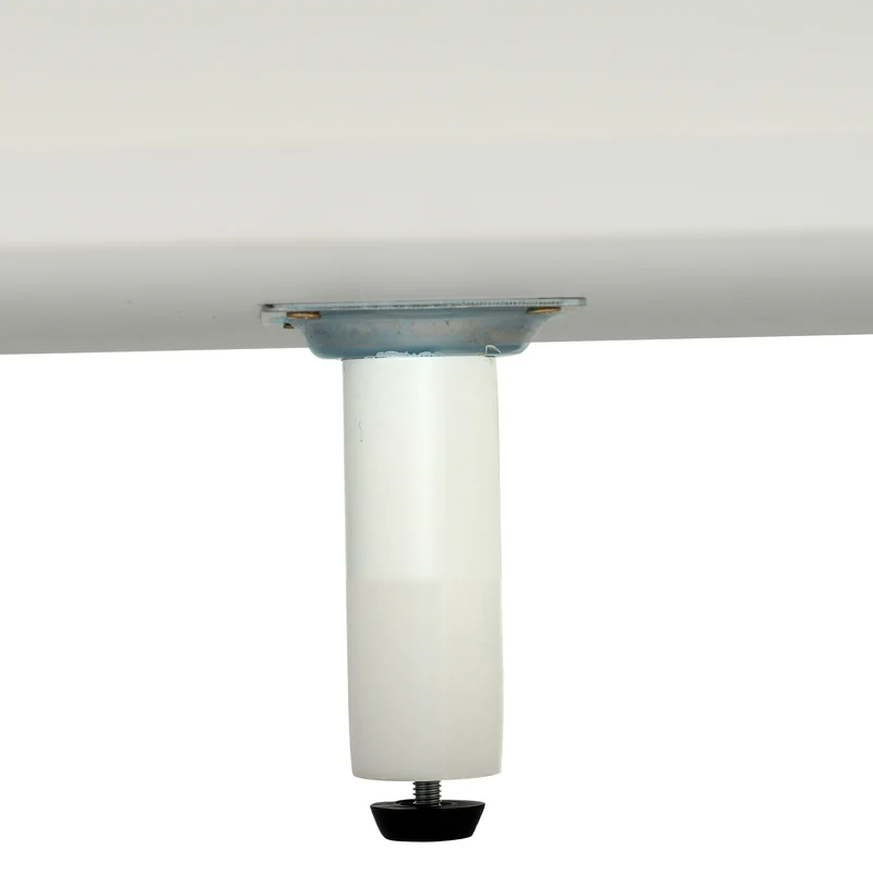 Buffet blanc brillant et effet bois 2 niches 2 tiroirs et 1 porte SHIELNIH
